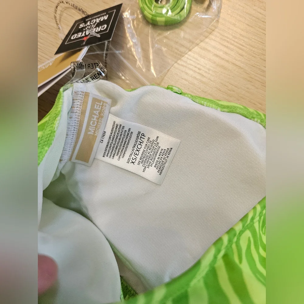 Michael Kors Lime Zebra Bikini Tops Small - Picture 4 of 4